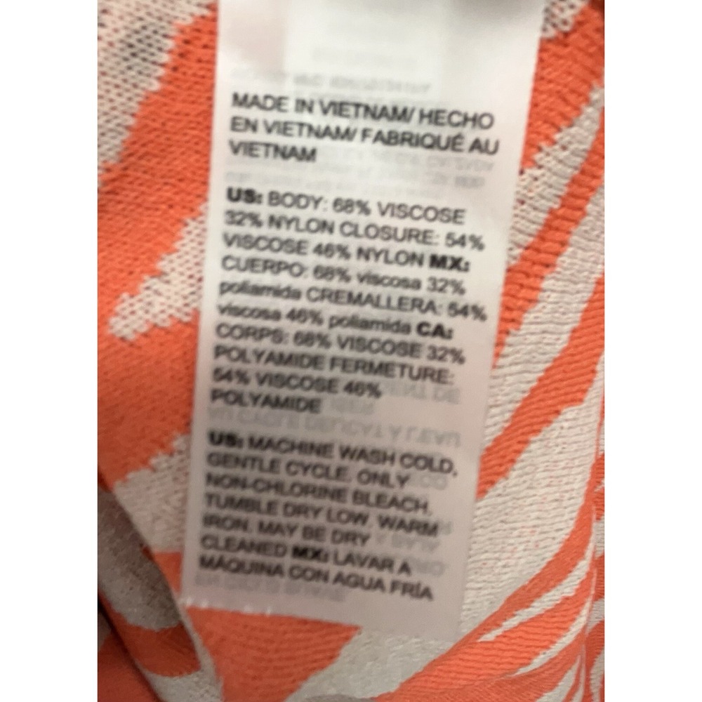 Chicos Sweater 3 US XL Orange Beige Zebra Animal Long Cardigan Stretchy Artsy - Picture 8 of 10